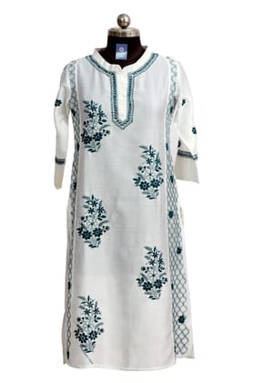 Chanderi Prince Cut Kurti - White Chanderi Prince Cut Kurti - White