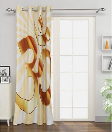 BELLA TRUE Abstract Printed Semi-Transparent Eyelet Curtain 9 ft ( Pack of 1 ) - Multicolor