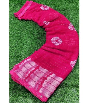 Bhuwal Fashion Georgette Printed Saree With Unstitched Blouse Piece ( Green )