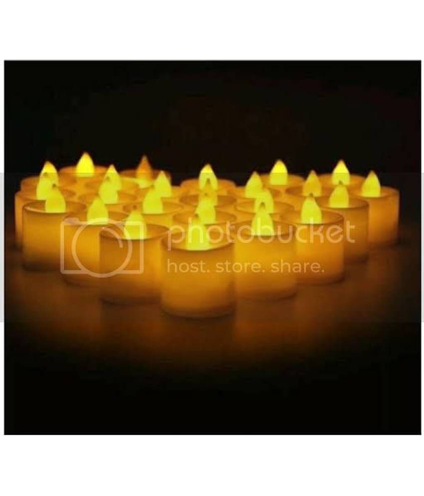 thrifkart The flickering bulb flameless LED candles LED Candle Yellow - Pack of 12