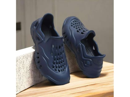 FEEL TIME Soft Clogs for Men - Navy Blue - UK 6