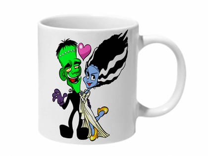 Multicolor Mr And Mrs Frankenstein Ceramic Mug
