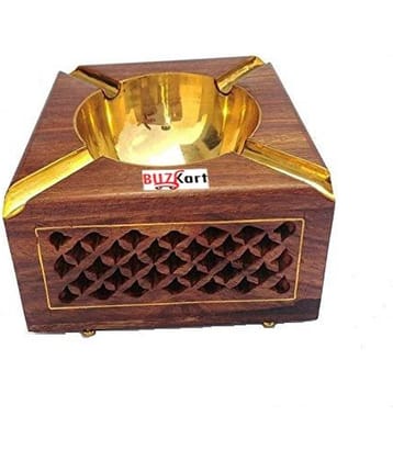 BuzyKart Wooden Ash Tray Decorative Handicraft Gift Item Jaali Design