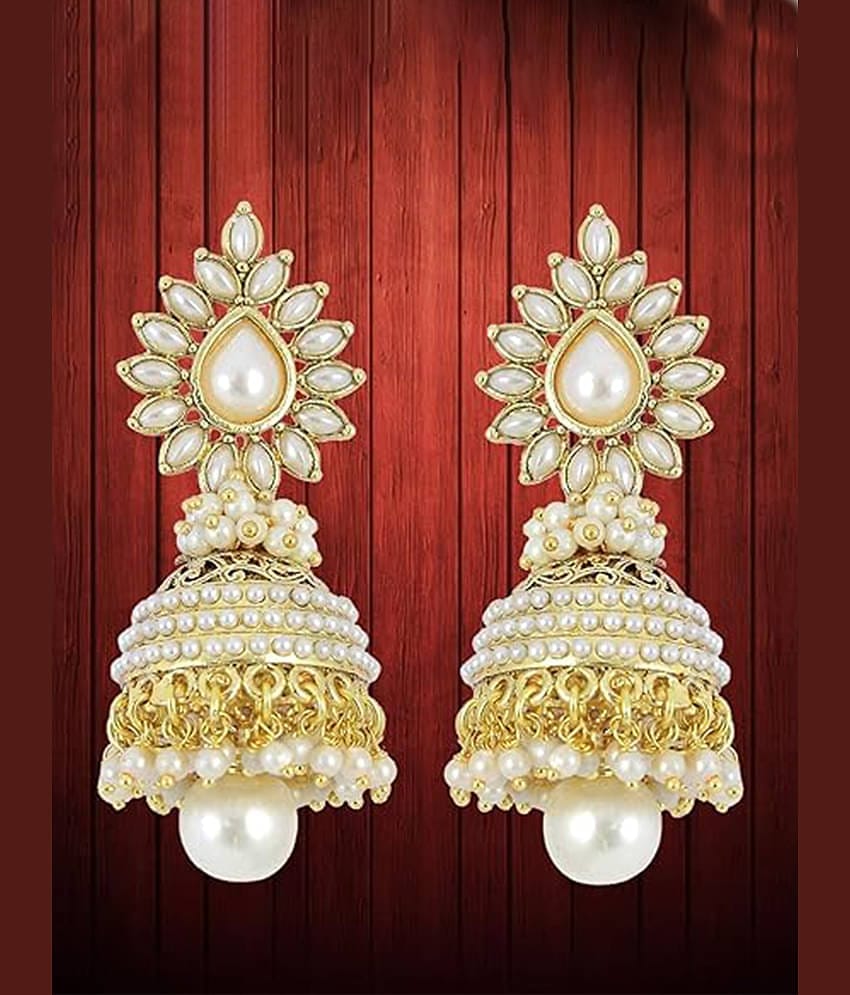 YOUBELLA Golden Jhumki Earrings ( Pack of 1 )