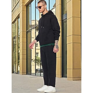 PrintCultr Mens Black Solid Hooded Sweatshirt  Full Sleeve Casual Wear