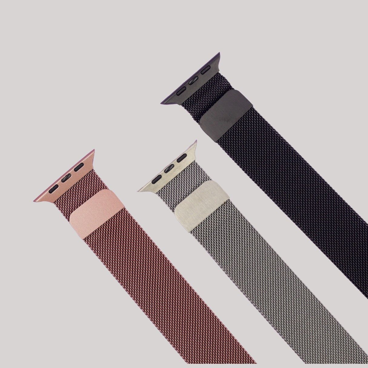 iWatch Melanese Mesh Strap Black & Rose Pink (Combo) - SELECT MM- WrapCart iWatch Melanese Mesh Strap Black & Rose Pink (Combo) - SELECT MM- WrapCart - 42/44/45/49 mm
