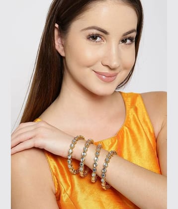 Priyaasi Royal Style Openable Broad Gold Plated Kundan Bangle