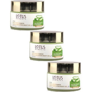 Lotus Herbals Active Aloe  Niacinamide Calm  Brighten Night Gel Paraben Free All Skin Types 50Gm ( Pack Of  2 )