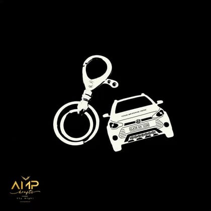 Hyundai I20 Active Keychain-Front View / Silver