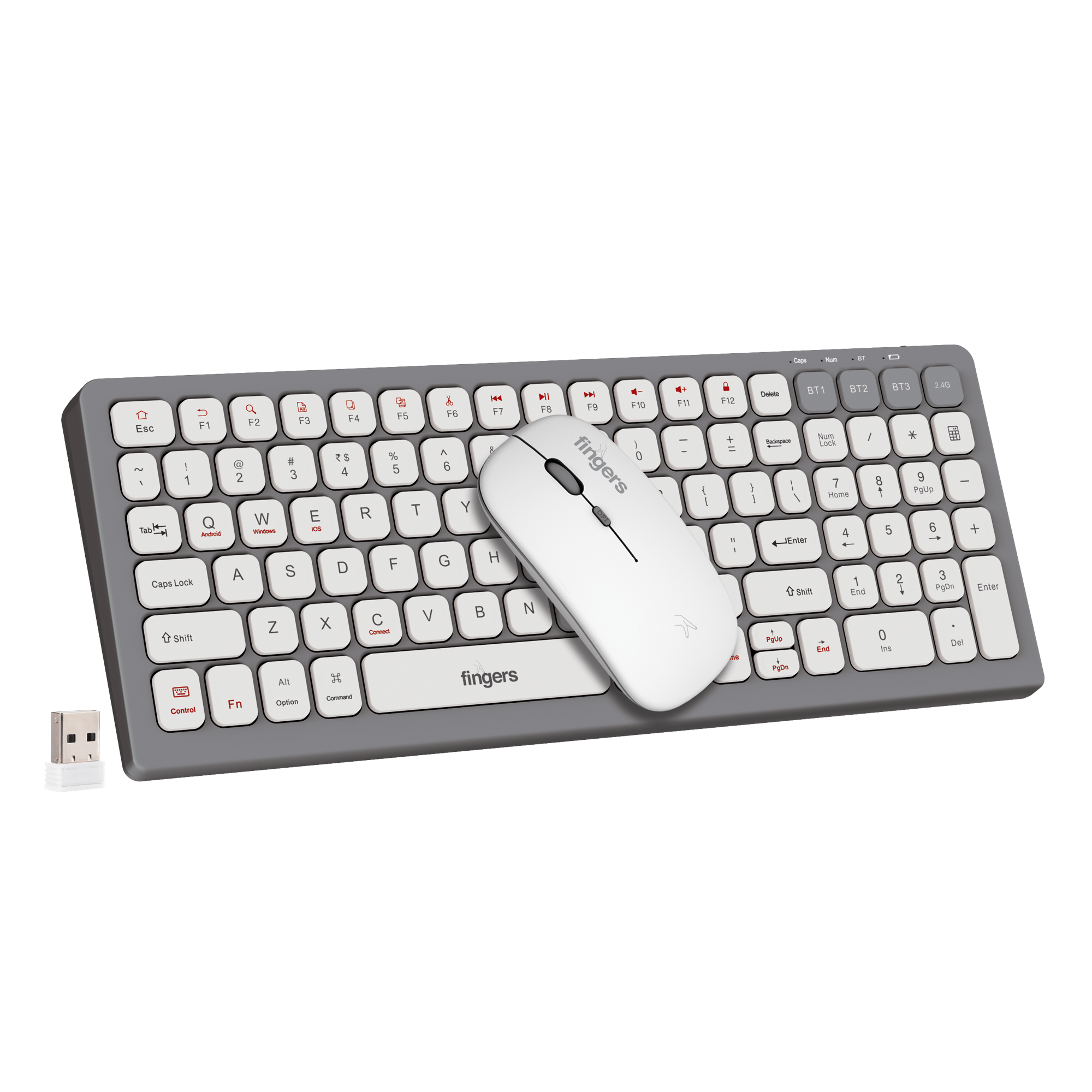 FINGERS REGAL-D4 WIRELESS DESKJET KEYBOARD COMBO | WHITE