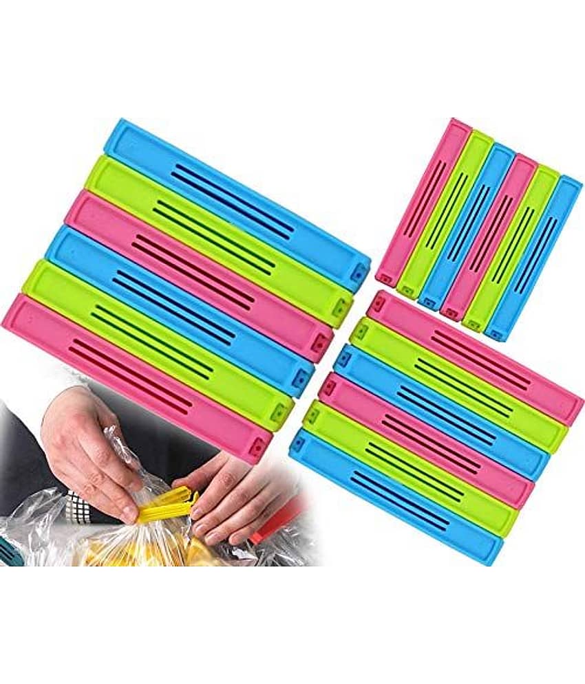 Perfect Pricee Multipurpose Food Snack Plastic Bag Clip Sealer/Packet Sealer Clamps (3 Size x 6 PCs of Each Size)