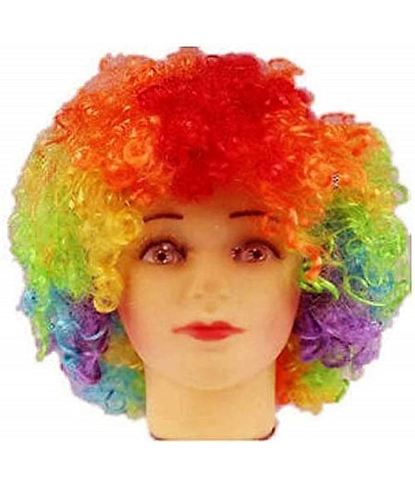 KP2® Malinga Hair Wig for Men Women kids Colourful Funky Look Holi Cricket and Party Wig Pack of 1