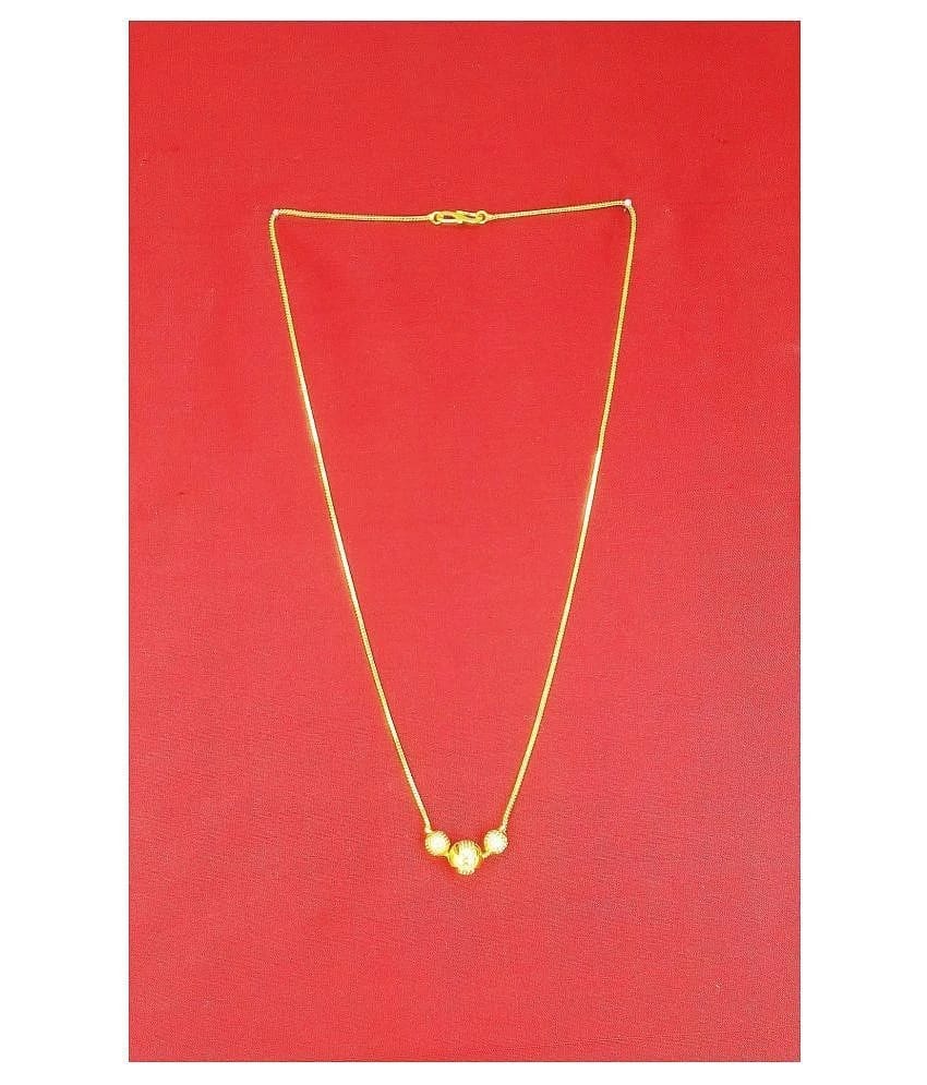 SONI JEWELLERY gold plated necklace for women & girls 18 inch length Gold-plated Plated Brass Necklace - Golden
