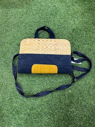 Water Hyacinth with Denim Laptop Bag