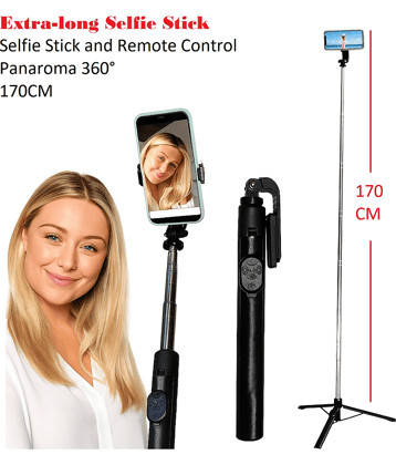 HUG PUPPY Bluetooth Selfie Stick ( Black )