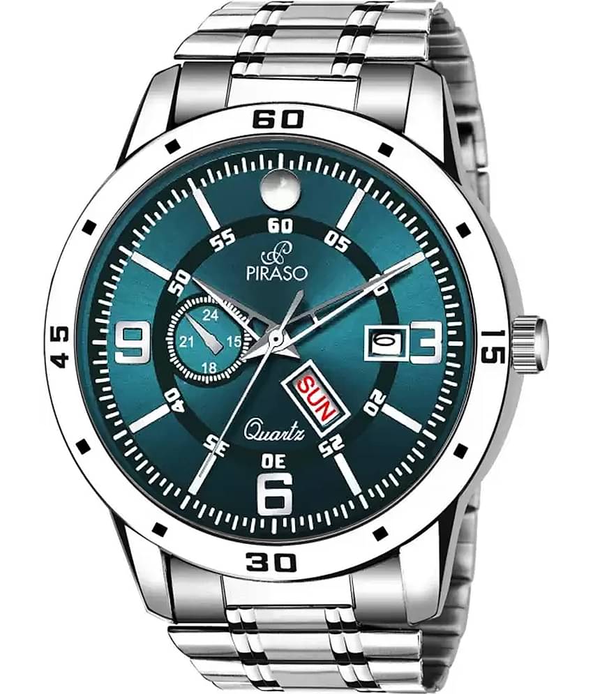 PIRASO Silver Stainless Steel Analog Men's Watch