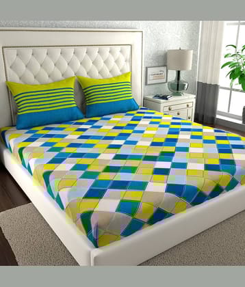 ABHACLOTHO Cotton 1 Double Bedsheet with 2 Pillow Covers ( Grey )