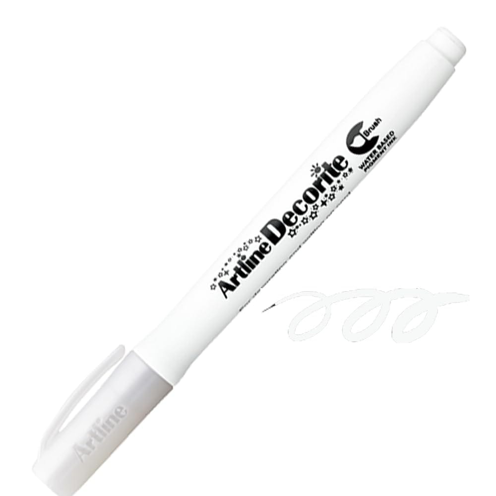 Artline Decorite Metallic Brush Marker Pack of 12 (White Colours) | Popular Choice For Artists And Crafters