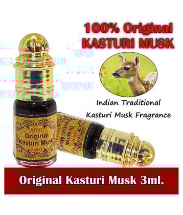 INDRA SUGANDH Attar Pure Kasturi 3ml. Rollon Rich & Divain Fragrance