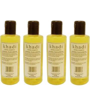 Khadi Herbal Saffron, Tulsi & Reetha Shampoo 210 ml Pack of 4