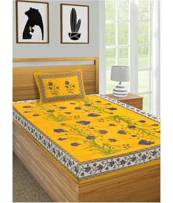Cosito Cotton 1 Single Bedsheet with 1 Pillow Covers ( Multicolor )