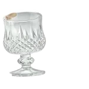 RUPIKA | Diamond-Cut Brandy & Whiskey Glasses | Set of 6 Elegant 190ML Snifter Wine Cocktail Tumblers for Drinkware
