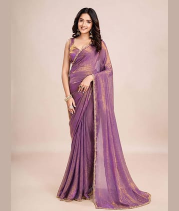 A TO Z CART Chiffon Solid Regular Saree With Unstitched Blouse Piece ( Wine )