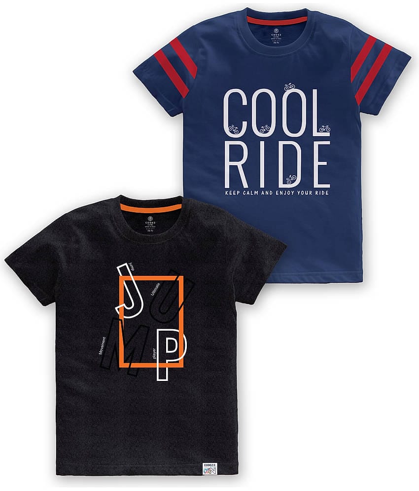 CODEZ Pack of 1 Boys Cotton Blend T-Shirt ( Multi Color )
