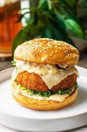 Aloo Tikki Cheese Burger