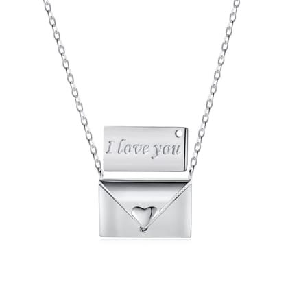 ILY ENVELOPE NECKLACE - Fine Silver-Silver