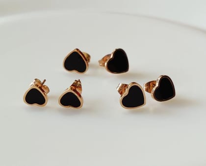 Stainless Steel Rosegold/Silver Plated Heart Shaped Earring-STNER 4334