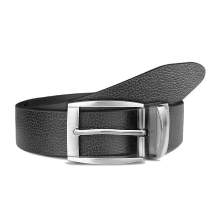 The Wallet Store Black Textured Genuine Leather Belt For Men