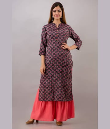 MAUKA - Multicolor Straight Rayon Women's Stitched Salwar Suit ( Pack of 1 )