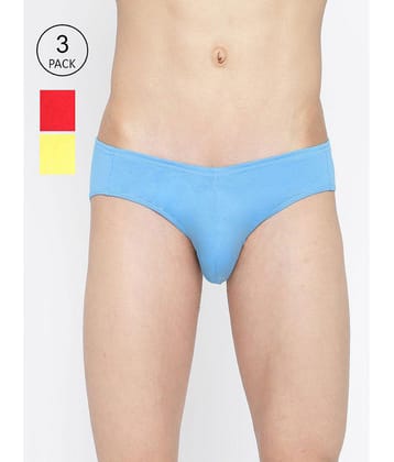 La Intimo Multicolor Cotton Mens Bikini ( Pack of 3 ) - None