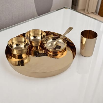 Bronze Thali Set Kansya Kansa Dinnerware for Gifting