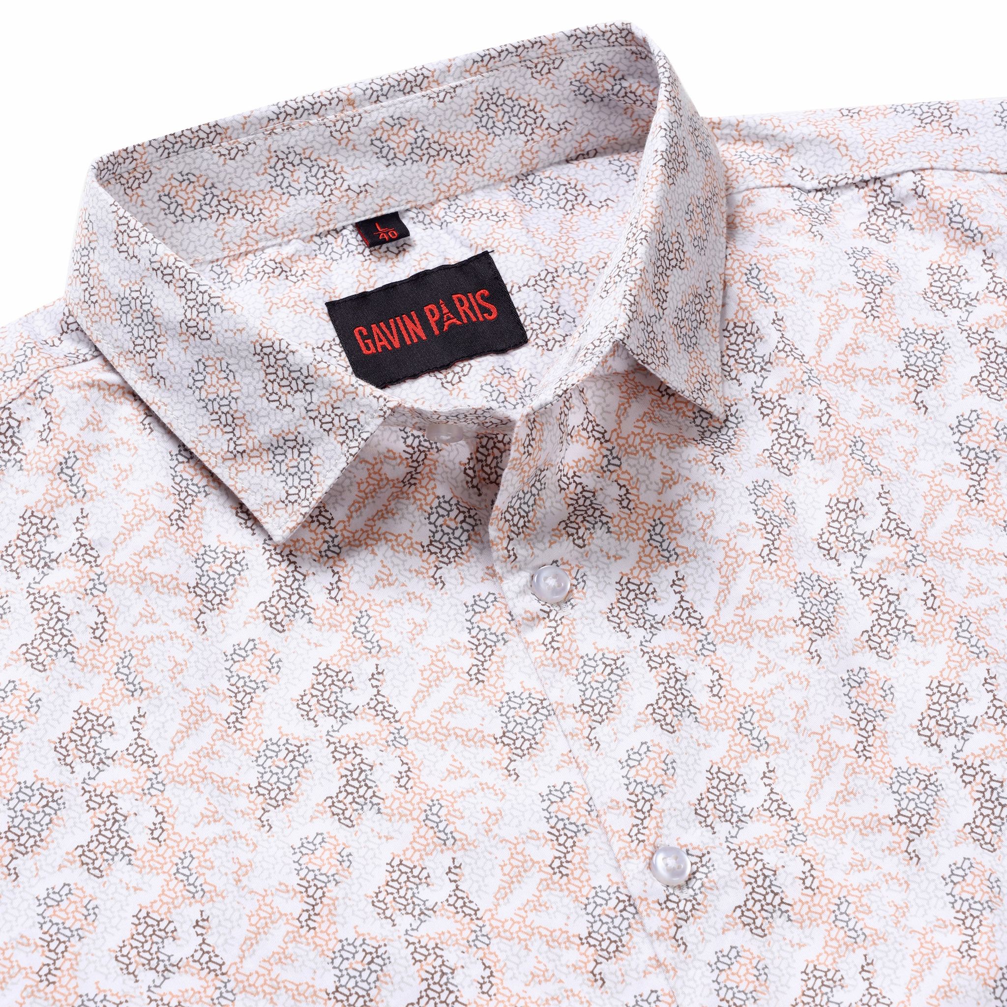 Light Abstract Printed Slim Fit Men's Full Sleeve Shirt (GP321)-M-38 / Full Sleeve