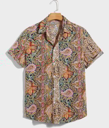 AAPSKA Rayon Flex Regular Fit Printed Half Sleeves Men's Casual Shirt - Beige ( Pack of 1 )