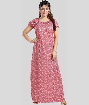 Gutthi Pink Hosiery Women's Nightwear Nighty & Night Gowns ( Pack of 1 )