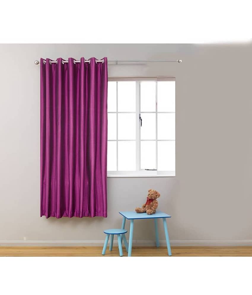 N2C Home Solid Semi-Transparent Eyelet Curtain 5 ft ( Pack of 1 ) - Wine