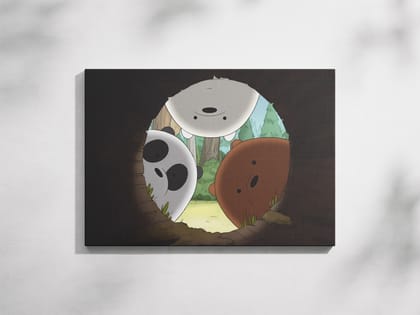 FURNISHUB We Bare Bears | Cartoon Art Print | Wall Decor for Fans of the Beloved Animated Series Featuring Grizzly, Panda, and Ice Bear