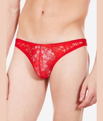 La Intimo Pack of 1 Nylon Briefs For Men's ( Red )