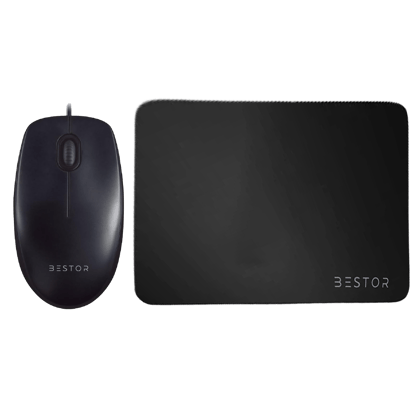Wired Mouse with Black Mouse Pad Combo