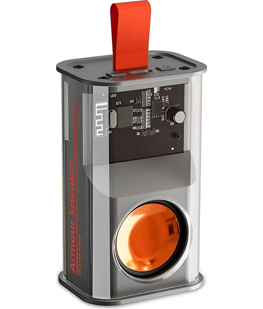 VEhop Armour Transparent 5 W Bluetooth Speaker Bluetooth v5.0 with USB,SD card Slot Playback Time 5 hrs Assorted