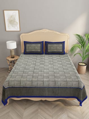 Cotton Double King Bedsheet with 2 Pillow Covers-Ethnic Motifs / Double King (90X108 Inches) / Regular