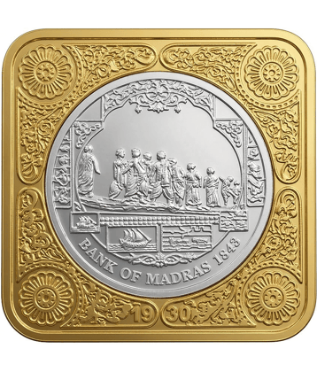 Bi-Metallic 500 Rupya – BIRT India Tiger Design Square Luxury Collectible & Plated Coin Bar (55g)