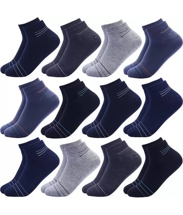 Broen - Cotton Men's Striped Multicolor Ankle Length Socks ( Pack of 12 )