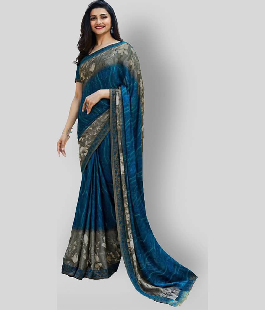 Gazal Fashions - Multicolor Chiffon Saree With Blouse Piece (Pack of 1)