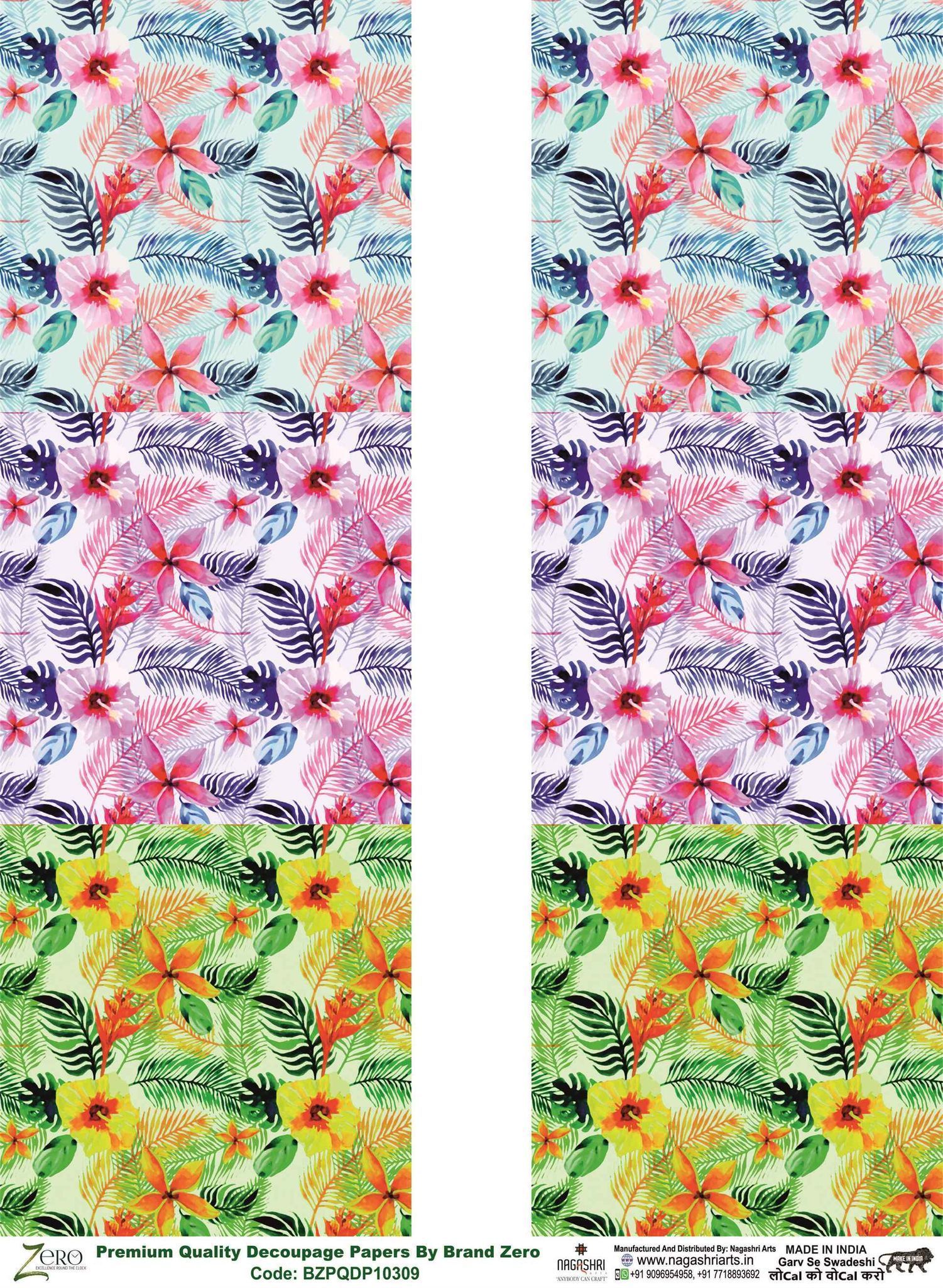 Brand Zero Premium Quality Decoupage Paper Pack of Two - Design Code: BZPQDP10309