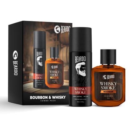 Beardo Whisky Smoke Deodorant 120ml & Bourbon Perfume 50ml for Men Giftset | Eau De Parfum & Body Spray | Spicy, Woody - Oudh | Long Lasting Mens Perfume | Date night fragrance | Rakhi Gift for Brother | Gift for boyfriend | Gift for Men | Gift for Broth Beardo Whisky Smoke Deodorant 120ml & Bourbon Perfume 50ml for Men Giftset | Eau De Parfum & Body Spray | Spicy, Woody - Oudh | Long Lasting Mens Perfume | Date night fragrance | Rakhi Gift for Brother | Gift for boyfriend | Gift for Men | Gift for Broth
