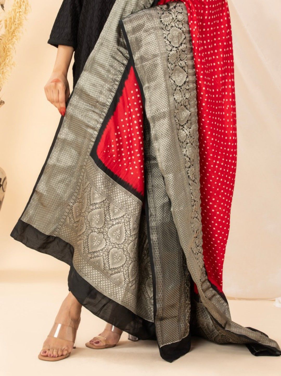 Red Bandhani Dupatta